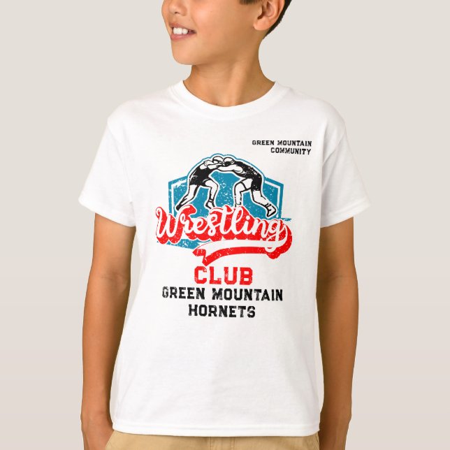 Camiseta Personalizado Wrestling Team Club Nombre de la esc (Anverso)