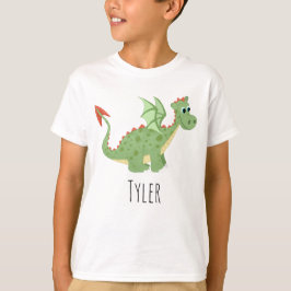 Camiseta Personalizado y nombre del Dragón Verde Cálido y M