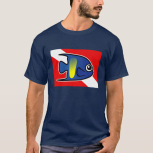 Camiseta Personalizado Yellowbar Angelfish Bandera de buceo