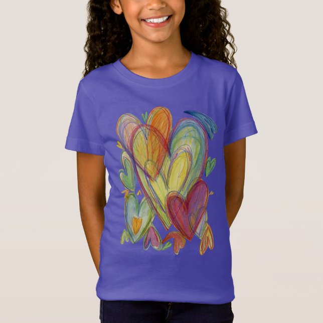 Camiseta Personalizados de arte de corazones amantes del ar (Anverso)