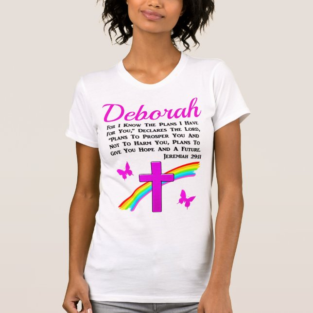 CAMISETA PERSONALIZADOS DE RAINBOW Y CROSS JEREMIAH 29:11 (Anverso)