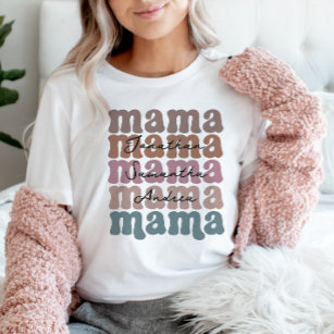 Camiseta Personalizados del Día de la Madre nombran retro