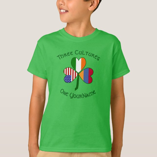 Camiseta Personalizan la bandera armenia irlandesa norteame (Anverso)