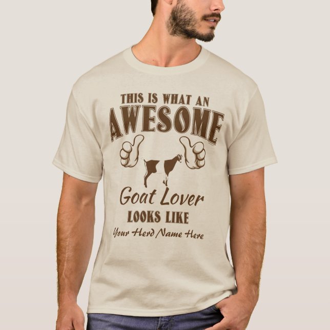 Camiseta PERSONALIZAR Awesome Goat Lover LaMancha (Anverso)