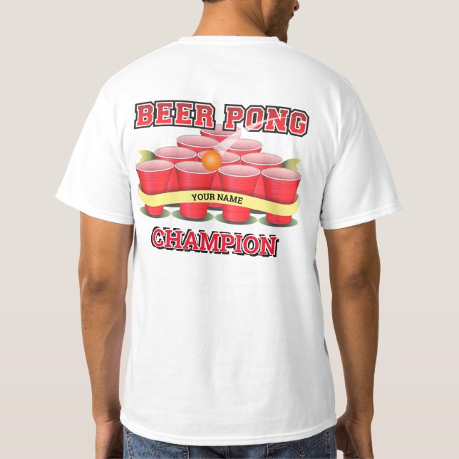 Camiseta Personalizar Beer Pong Campeones Pong Ball (Reverso)