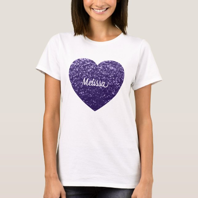 Camiseta Personalizar brillante purpurina ultravioleta oscu (Anverso)