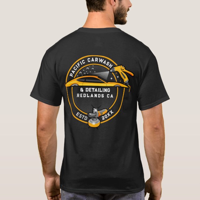 Camiseta Personalizar Carwash Detailer Back Only Gold (Reverso)