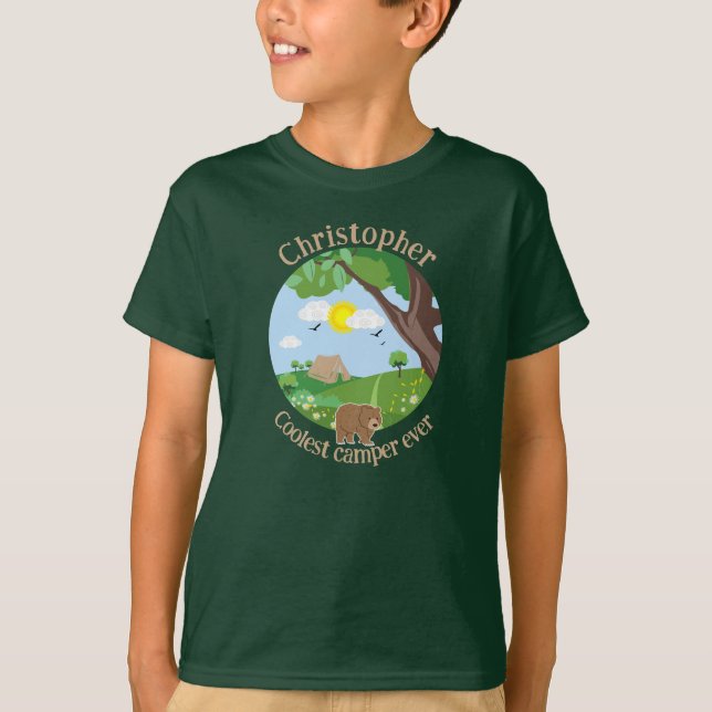 Camiseta Personalizar con el nombre de niños coloridos camp (Anverso)