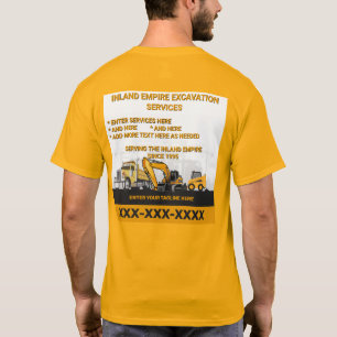 Camiseta Personalizar Contratista General de Excavación Con