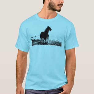 Camiseta Personalizar corriendo caballos frente y detrás de