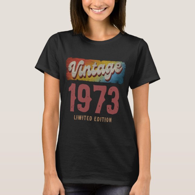 Camiseta Personalizar DE EDICIÓN LIMITADA DE VINTAGE 1973 (Anverso)