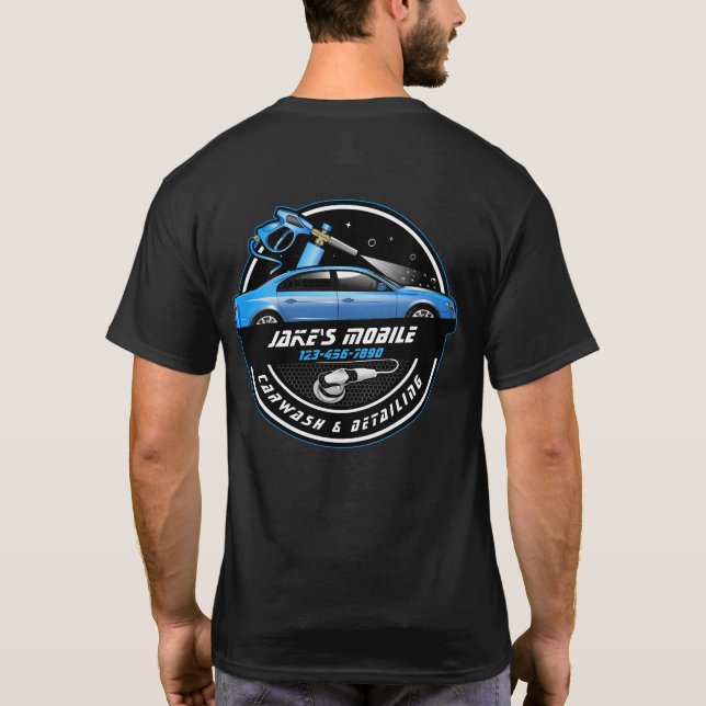 Camiseta Personalizar de lavado de coche móvil delatación d (Reverso)