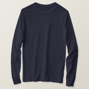 Camiseta / Personalizar de manga larga azul de la