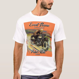 Camiseta Personalizar de Vintage de Motocicleta Poker Run