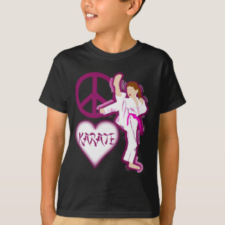 Camiseta Personalizar del chica del karate del amor de la