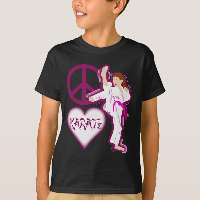Camiseta Personalizar del chica del karate del amor de la (Anverso)
