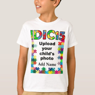 Camiseta PERSONALIZAR del marco del rompecabezas de los niñ