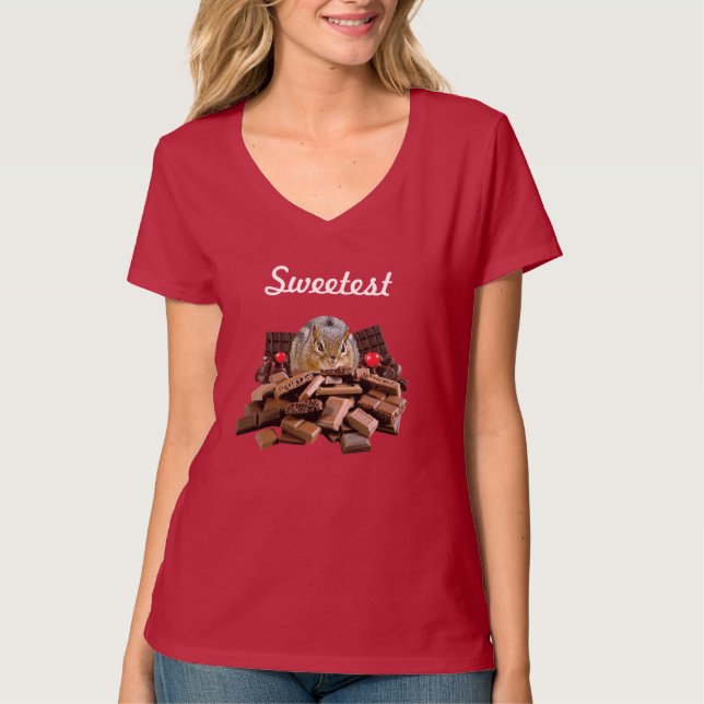 Camiseta Personalizar Dulce Día Chocolate Chipmunk (Anverso)