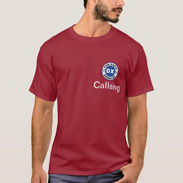 Camiseta Personalizar el azul del operador Ham Radio DX (Anverso)