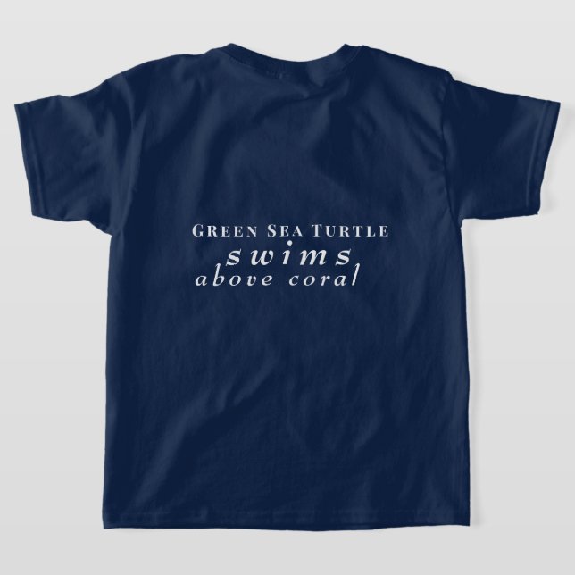 Camiseta Personalizar El Baño De Tortuga Del Mar Verde Sobr (Distribución Reverso )
