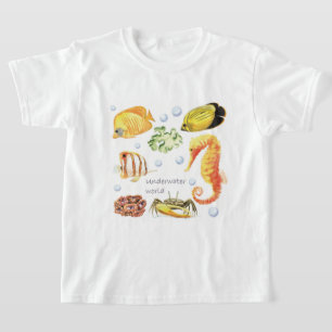 Camiseta Personalizar el caballito de mar submarino mundial