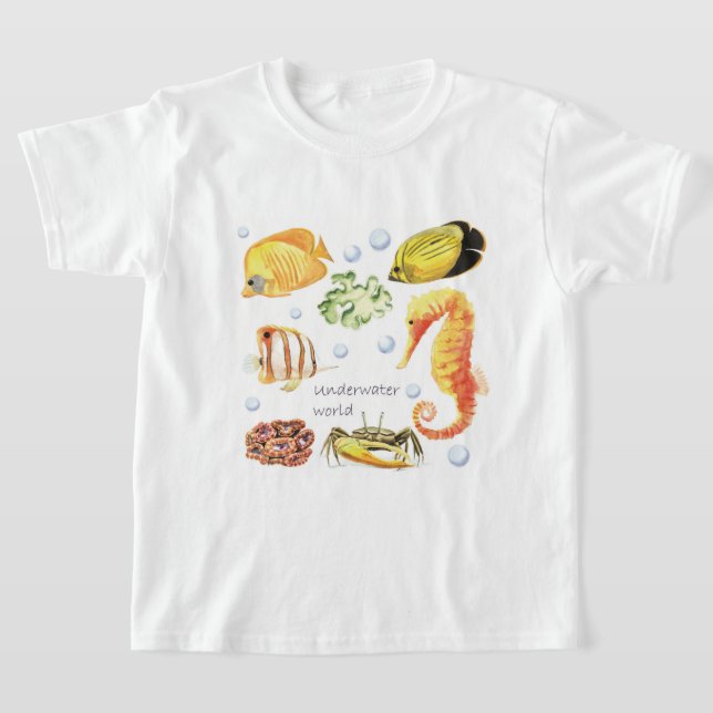 Camiseta Personalizar el caballito de mar submarino mundial (Distribución)