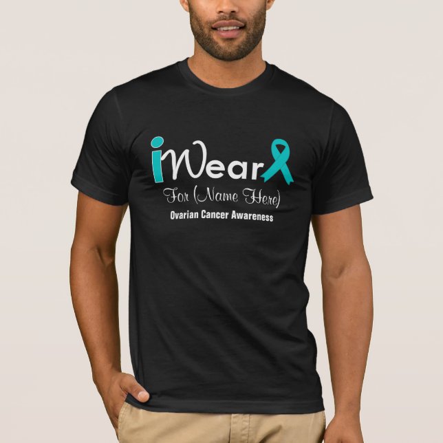 Camiseta Personalizar el cáncer de ovario de cinta Verde az (Anverso)