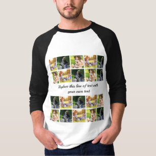 Camiseta Personalizar el collage de fotografías y el texto