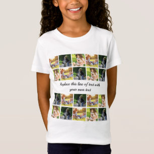 Camiseta Personalizar el collage de fotografías y el texto