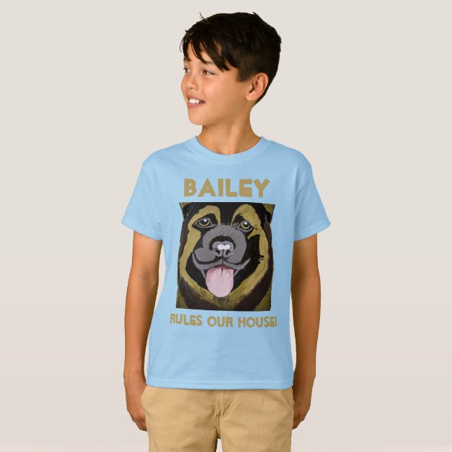Camiseta Personalizar el nombre del perro y la foto camiset (Anverso completo)
