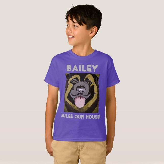 Camiseta Personalizar el nombre del perro y la foto camiset (Anverso completo)
