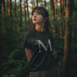 Camiseta Personalizar el nombre inicial del monograma Mujer