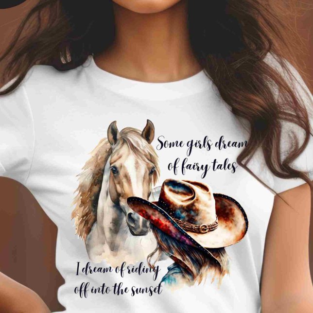 Camiseta Personalizar en la chica de la vaca del caballo tr (Subido por el creador)