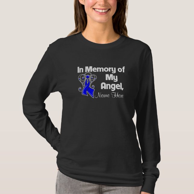 Camiseta Personalizar en memoria de mi cáncer de colon ánge (Anverso)