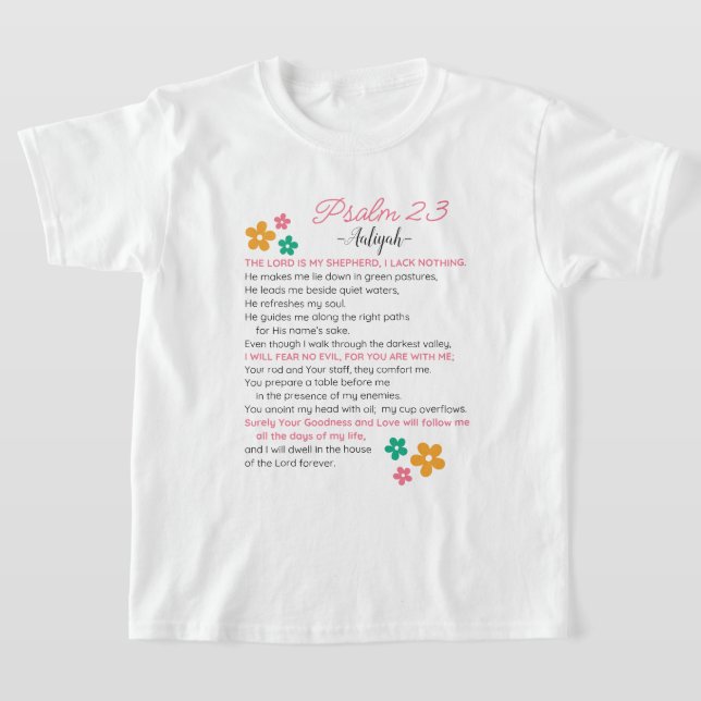 Camiseta Personalizar Flores De Escritura Biblia De Salmo 2 (Distribución)
