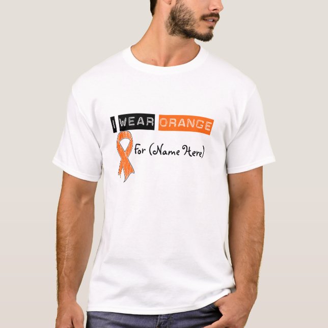 Camiseta Personalizar I Usa Leucemia De Cinta Naranja (Anverso)