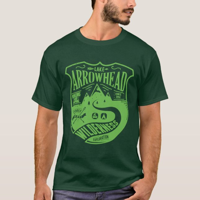 Camiseta Personalizar Lago Arrowhead Camping Wilderness Ver (Anverso)