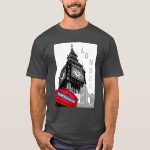 Camiseta Personalizar Londres Big Ben Clock Tower Red Phone