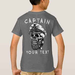 Camiseta Personalizar Mar con barba Capitán Calavera Fumado