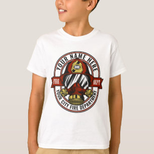 Camiseta Personalizar máscara de casco de bombero NAME Fueg