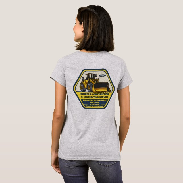 Camiseta Personalizar Negocio de Contratación de Construcci (Reverso completo)