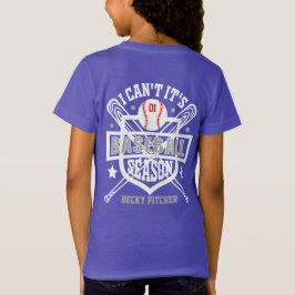 Camiseta Personalizar No Puedo Es Temporada De Béisbol Núme