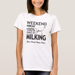 Camiseta PERSONALIZAR Pronóstico de fin de semana Leche Cab
