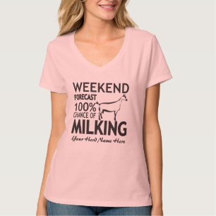 Camiseta PERSONALIZAR Pronóstico de fin de semana Leche Obe