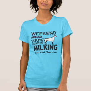 Camiseta PERSONALIZAR Pronóstico de fin de semana Leche Obe