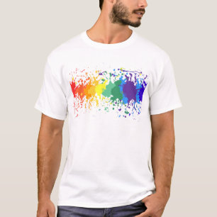 CAMISETA PERSONALIZAR RÁINBOW PINTURA DERRAME ORGULLO HOMO