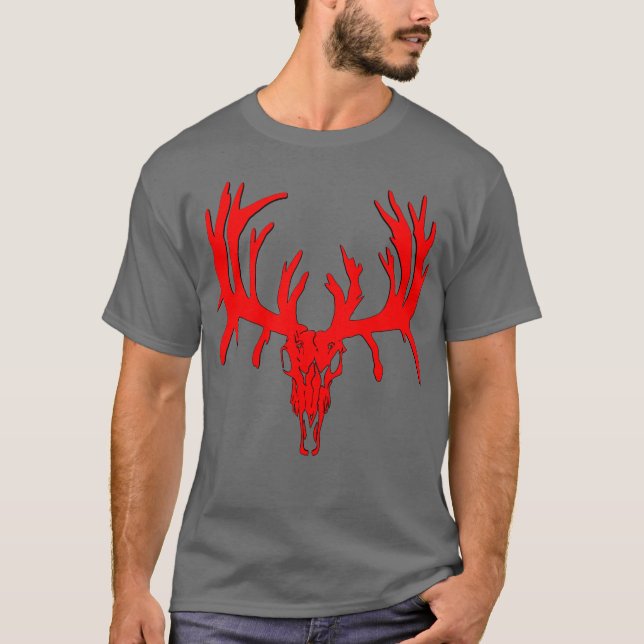 Camiseta Personalizar rojo del cráneo (Anverso)