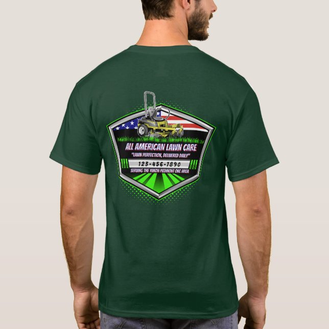 Camiseta Personalizar Servicio de Cuidado de Césped Patriót (Reverso)