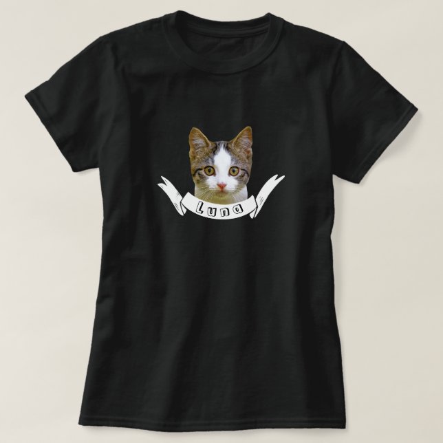 Camiseta Personalizar Su Mascota Nombre y Foto Cara (Diseño del anverso)