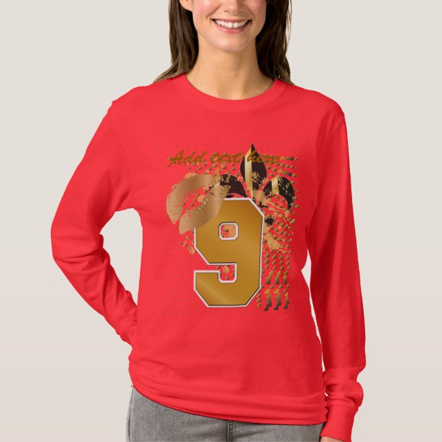 Camiseta Personalizar su texto/beso/corazones/fleur de lis (Anverso)